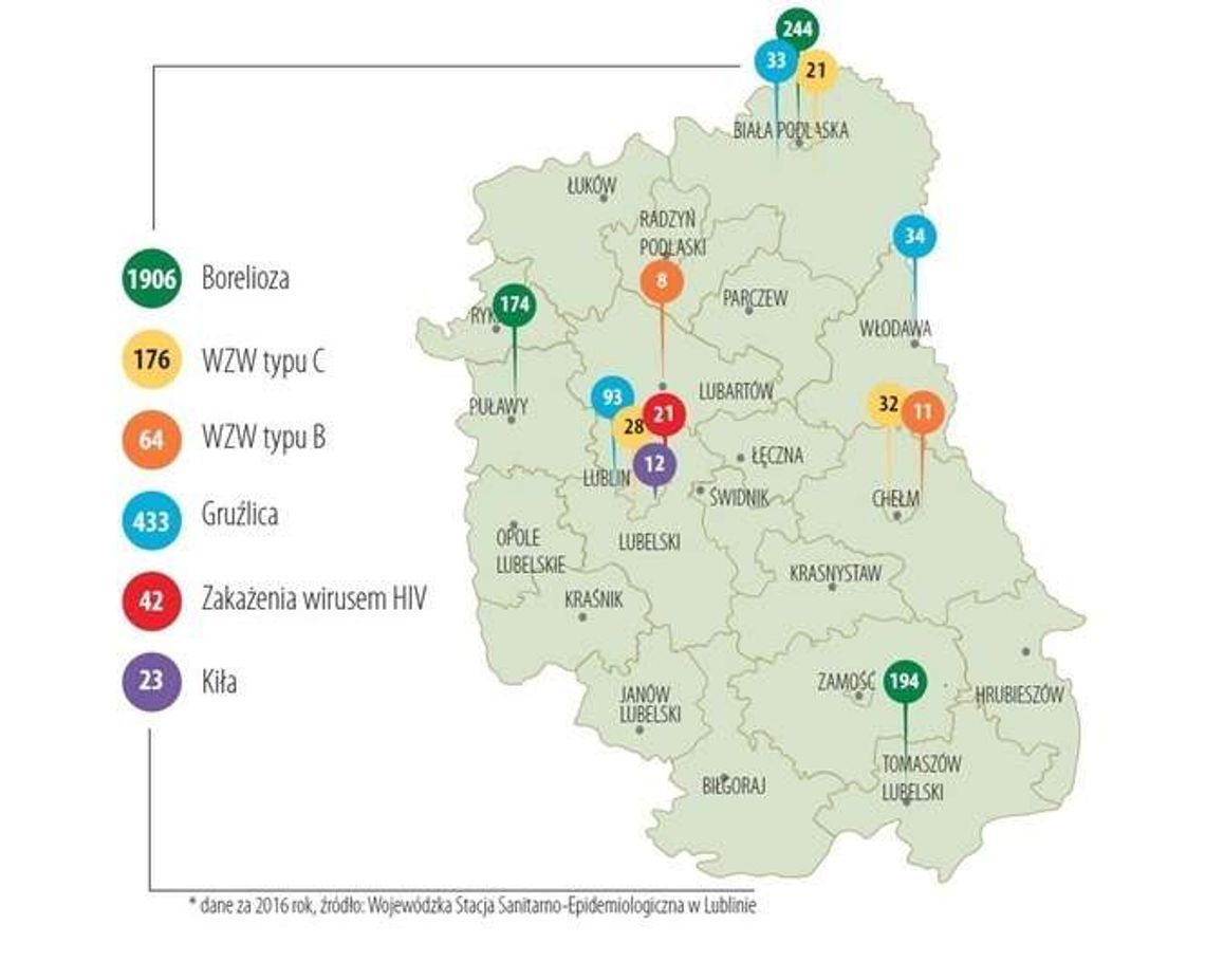 Coraz więcej przypadków boreliozy. Na co jeszcze chorujemy w Lubelskiem?
