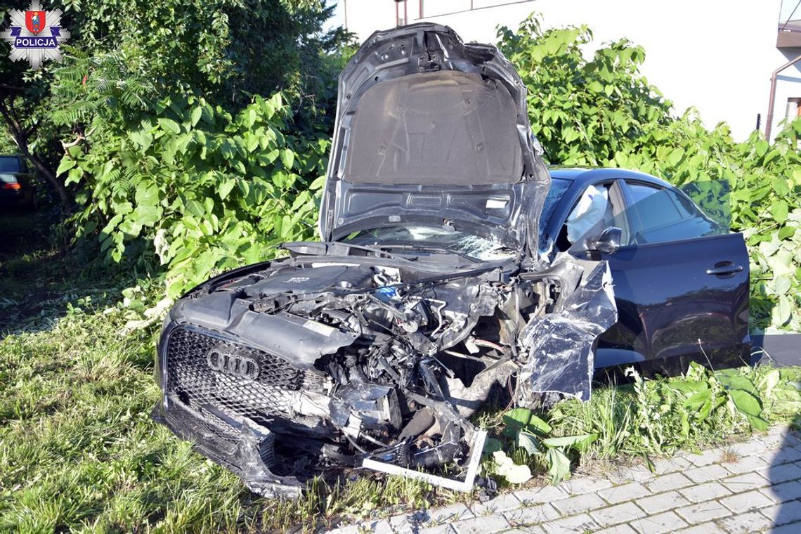 rozbite audi policja Zamość