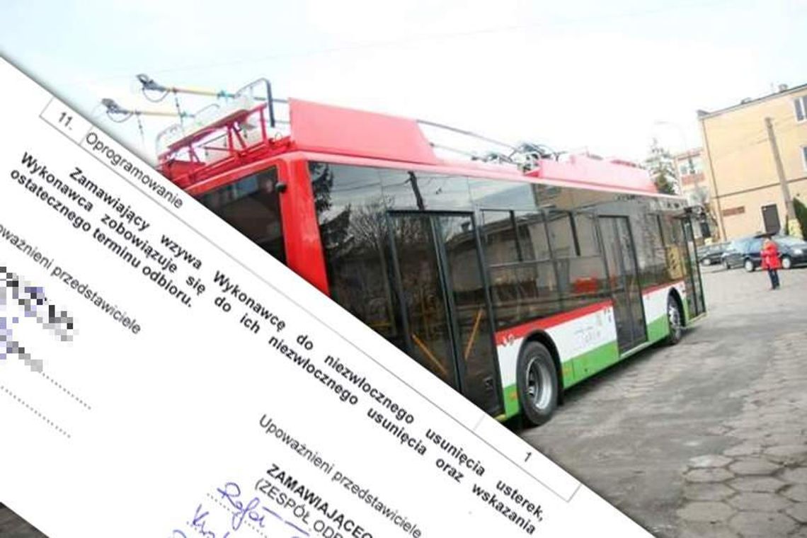 Cztery trolejbusy już po poprawkach. Piąty nadal z usterkami (protokół) Cztery trolejbusy już po poprawkach. Piąty nadal z usterkami (protokół)