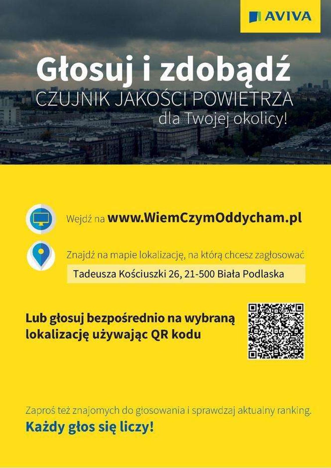 Czujnik jakości powietrza. Biała Podlaska czeka na głosy