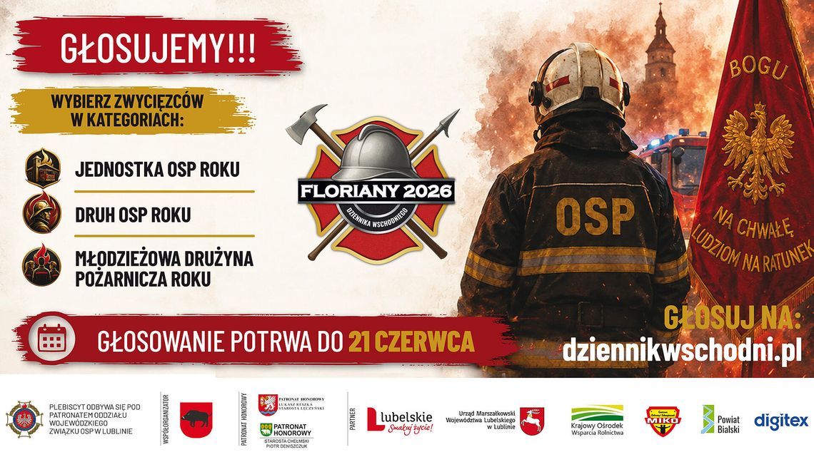 Grafika promująca plebiscyt - Floriany 2026 Dziennika Wschodniego