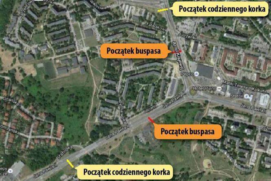 Czytelnik: Buspasy powodują korki. Ratusz: Zmian nie będzie, bo stracimy dotację