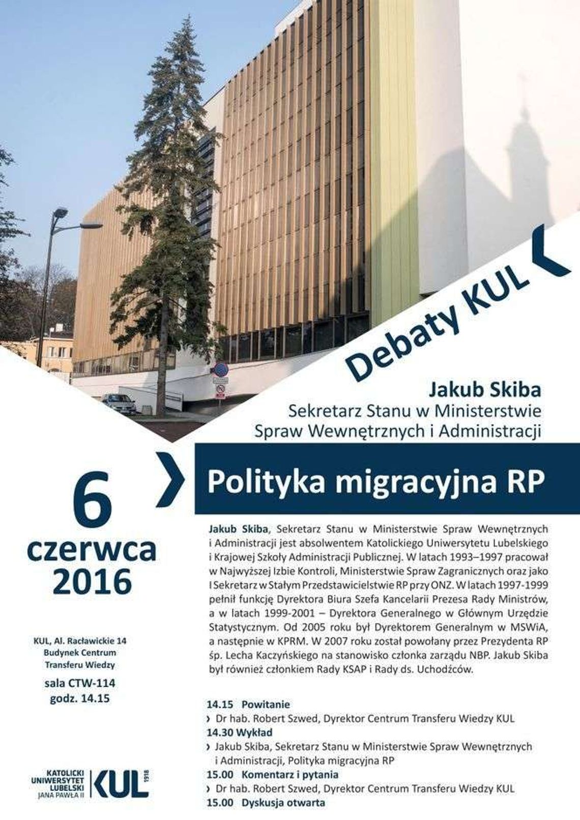 Debata o polityce migracyjnej na KUL Debata o polityce migracyjnej na KUL