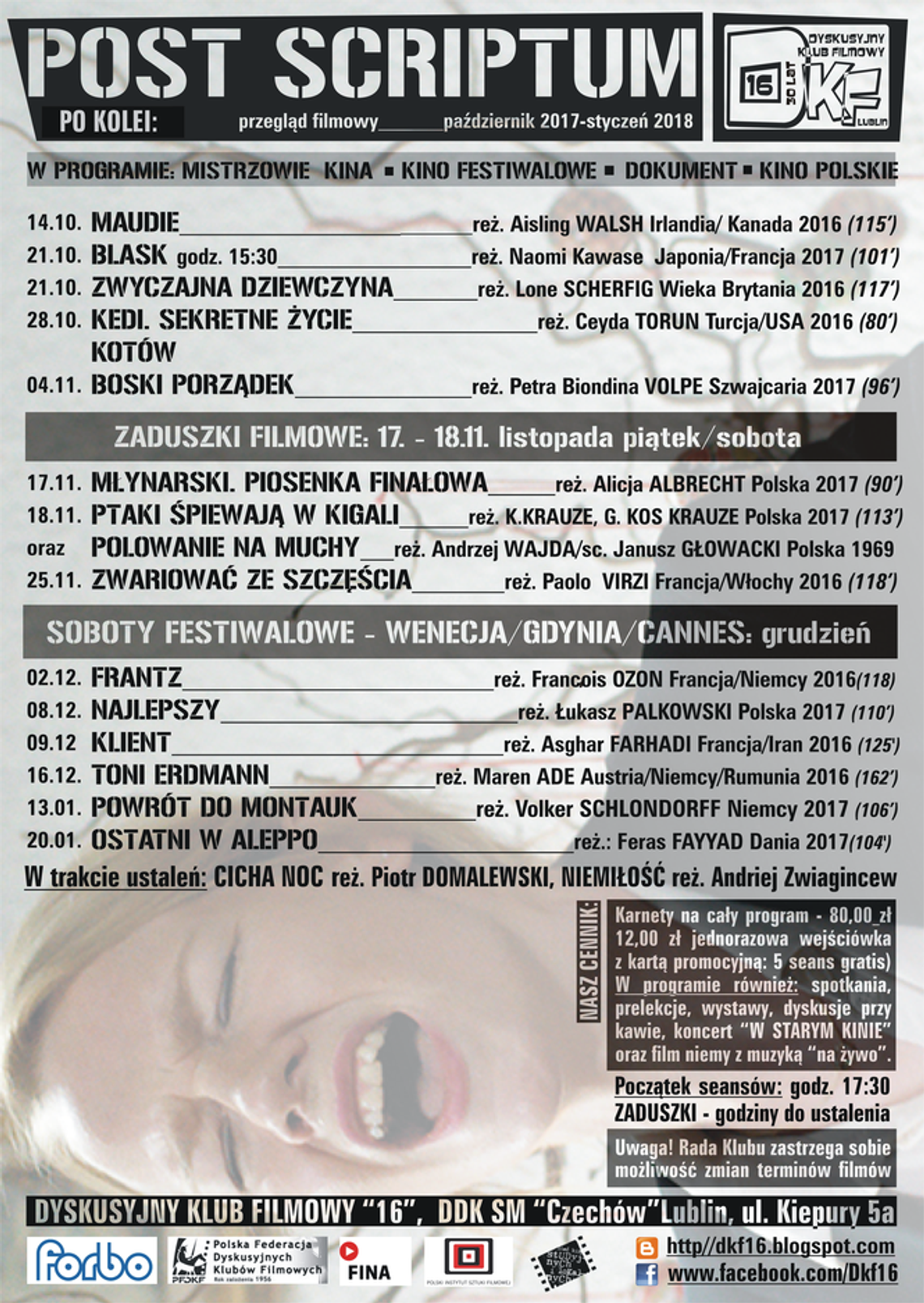 DKF 16: Program przeglądu filmowego w kinie na Czechowie