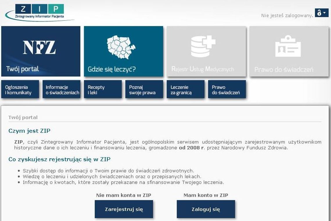 Dla pacjentów: Już po usterce informatora
