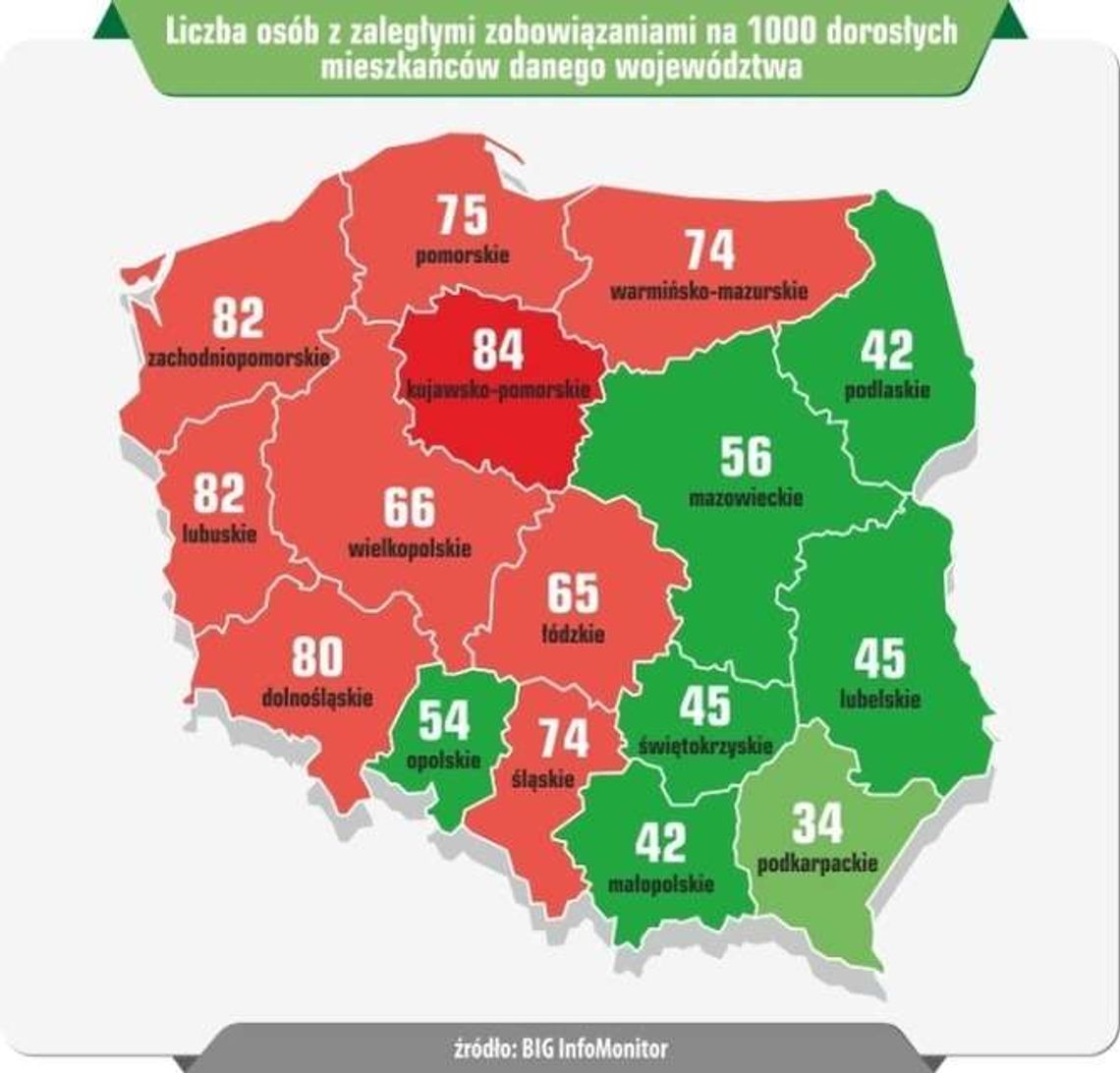 Dłużnik na dłużniku. Jak wypada woj. lubelskie?