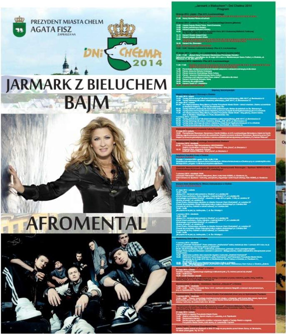 Dni Chełma 2014: Zagrają Bajm i Afromental