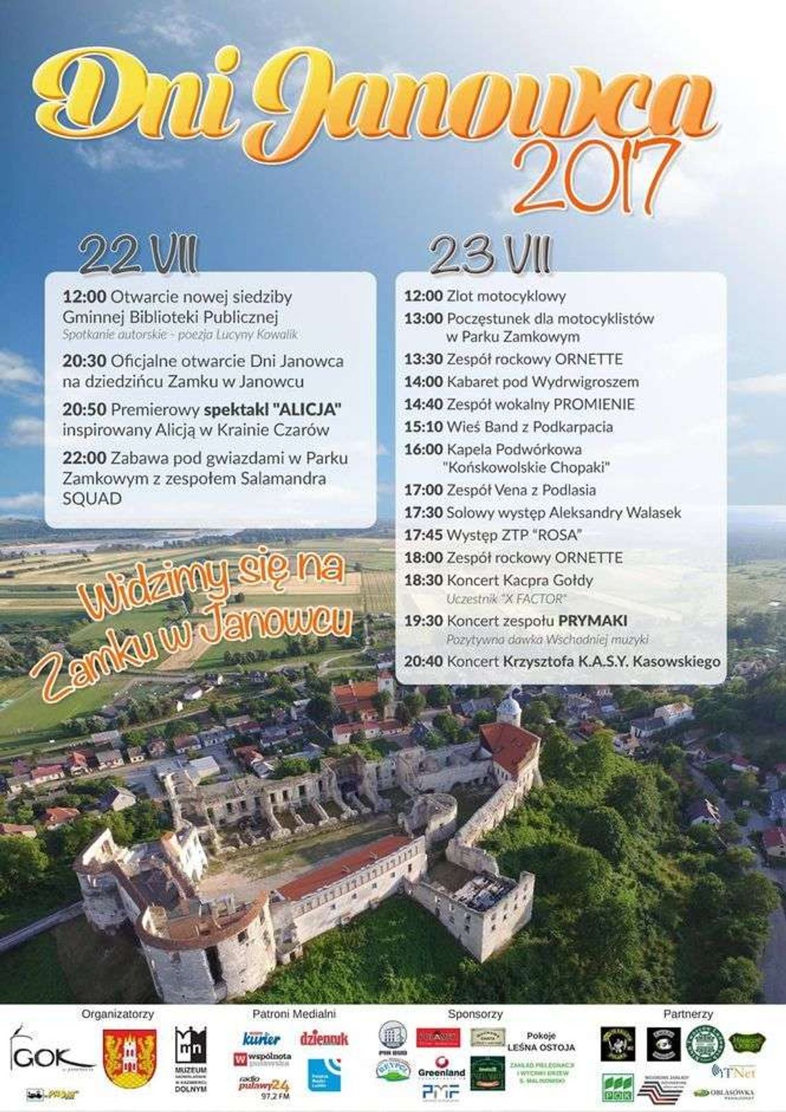 Dni Janowca 2017. Program koncertów i wydarzeń Dni Janowca 2017. Program koncertów i wydarzeń
