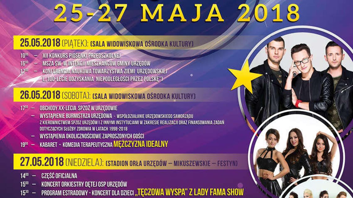 Dni Urzędowa 2018. Program wydarzeń i koncertów