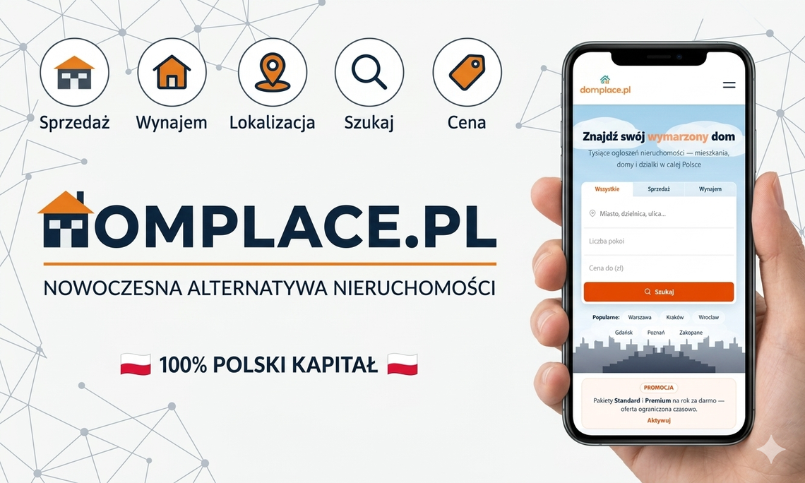 Domplace.pl – Nowa alternatywa na rynku portali ogłoszeń nieruchomości. Czy nadchodzi koniec dominacji rynkowych gigantów?