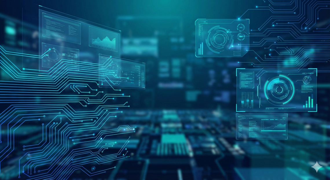 futuristic blue interface background