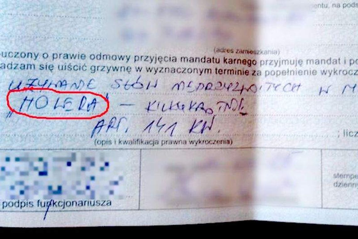 Dostał 100 zł kary za nieprzyzwoite słowo. "Holera" na mandacie