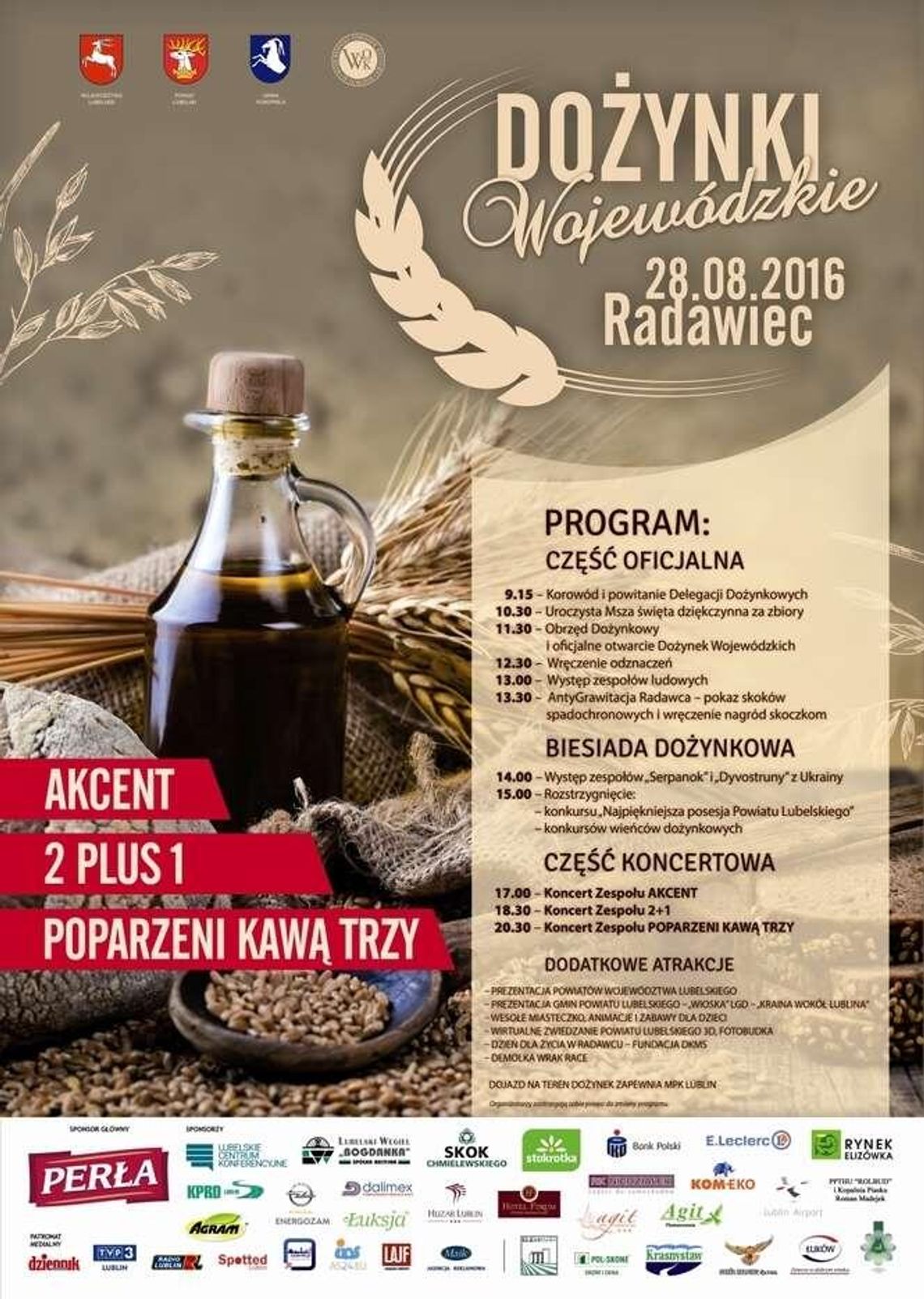 Dożynki Wojewódzkie 2016 w Radawcu. Program