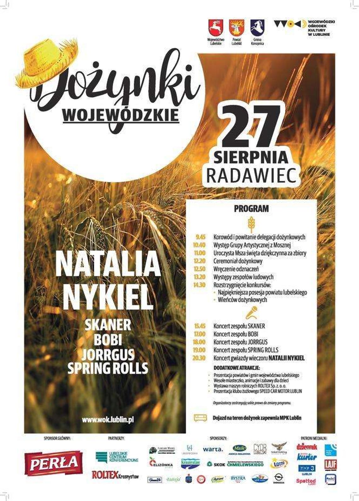 Dożynki Wojewódzkie 2017 w Radawcu. Program koncertów i wydarzeń