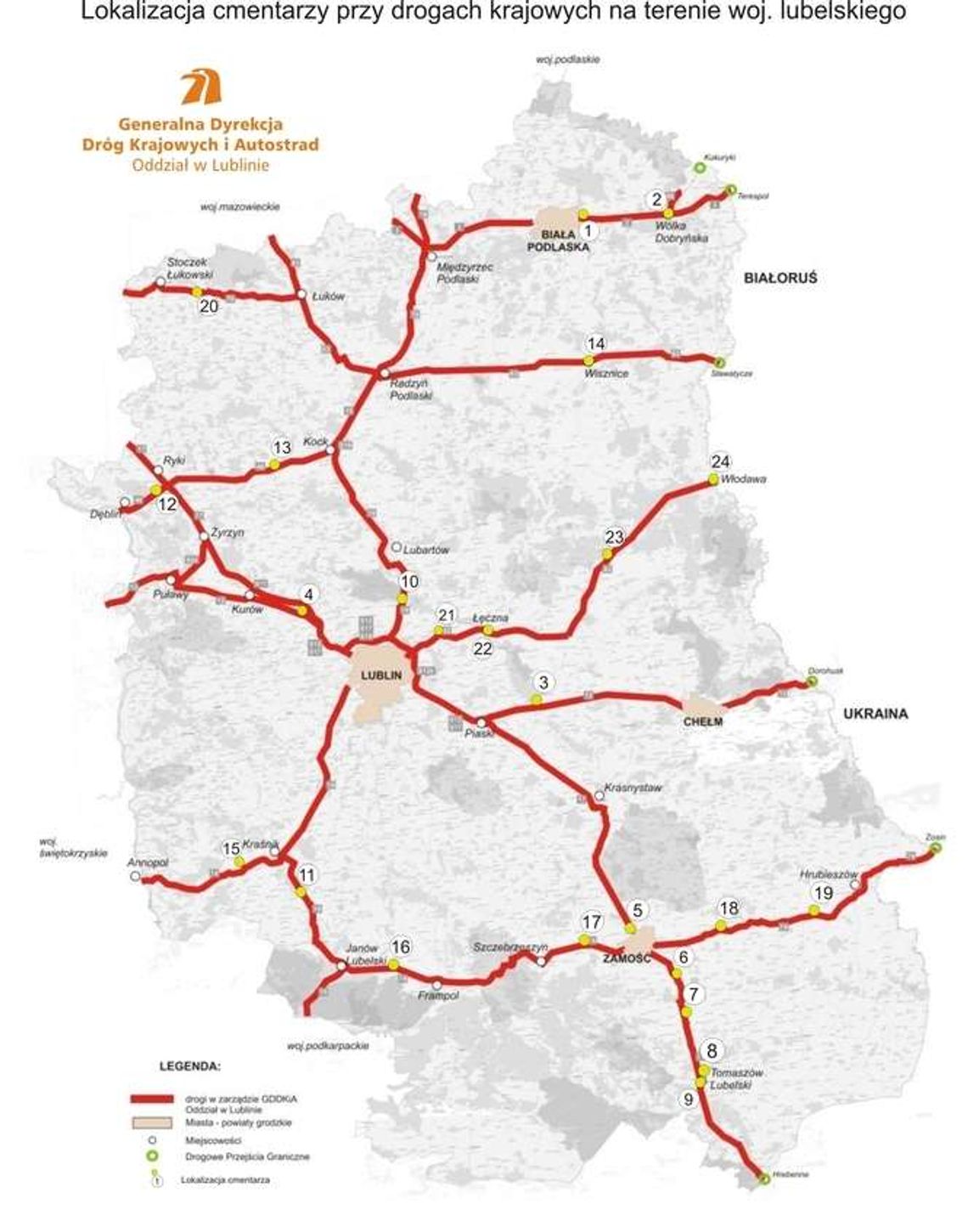 Drogi krajowe. Patrz na znaki przy cmentarzach