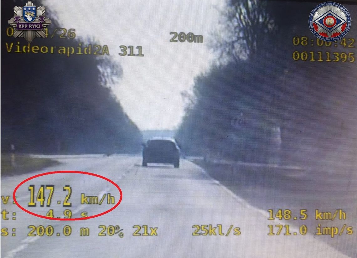 Drogowy pirat pędził 147 km/h. Stracił prawo jazdy na miejscu