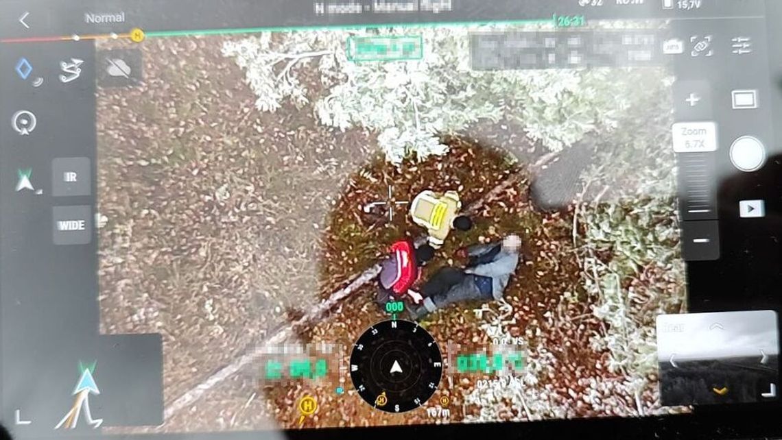 Dron znalazł wychłodzonego mężczyznę