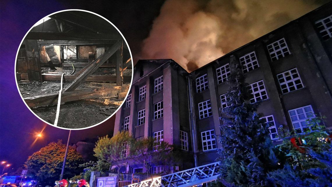 Duży pożar na ul. Spokojnej. 15 zastępów strażackich w akcji [zdjęcia, wideo]