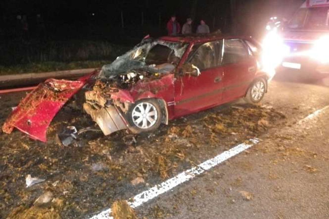 Dwie osoby ranne po wypadku. Krajowa "19" była zablokowana