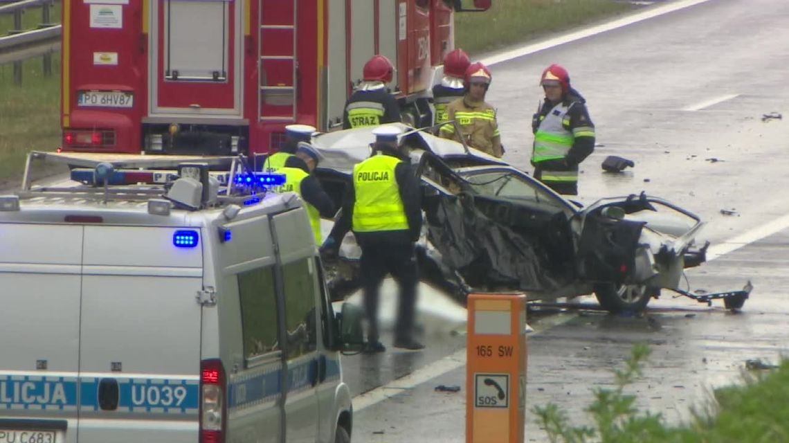 Dwie osoby zginęły w wypadku na autostradzie A2 pod Poznaniem