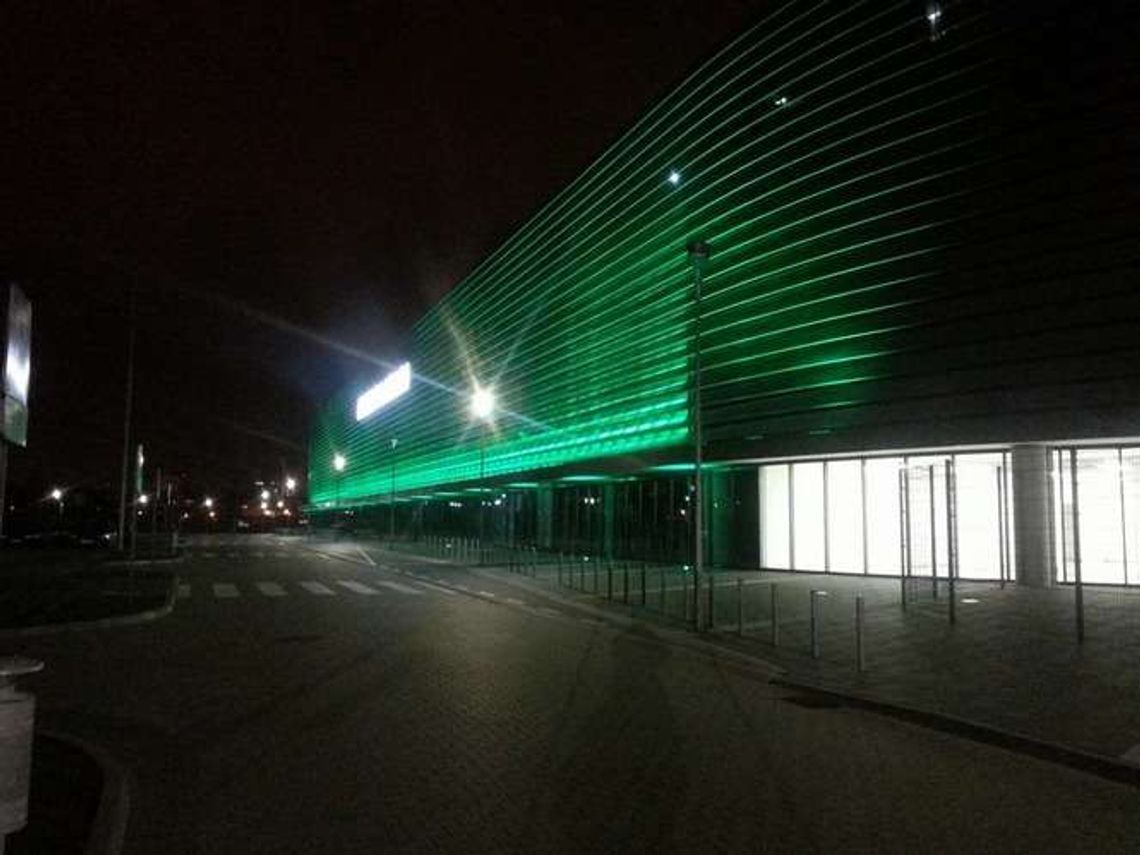 Dzień Św. Patryka: Arena Lublin podświetlona na zielono Dzień Św. Patryka: Arena Lublin podświetlona na zielono