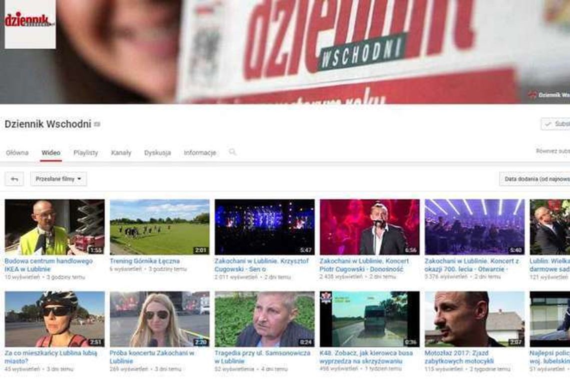 Dziennik Wschodni na 2. miejscu na YouTube wśród gazet lokalnych