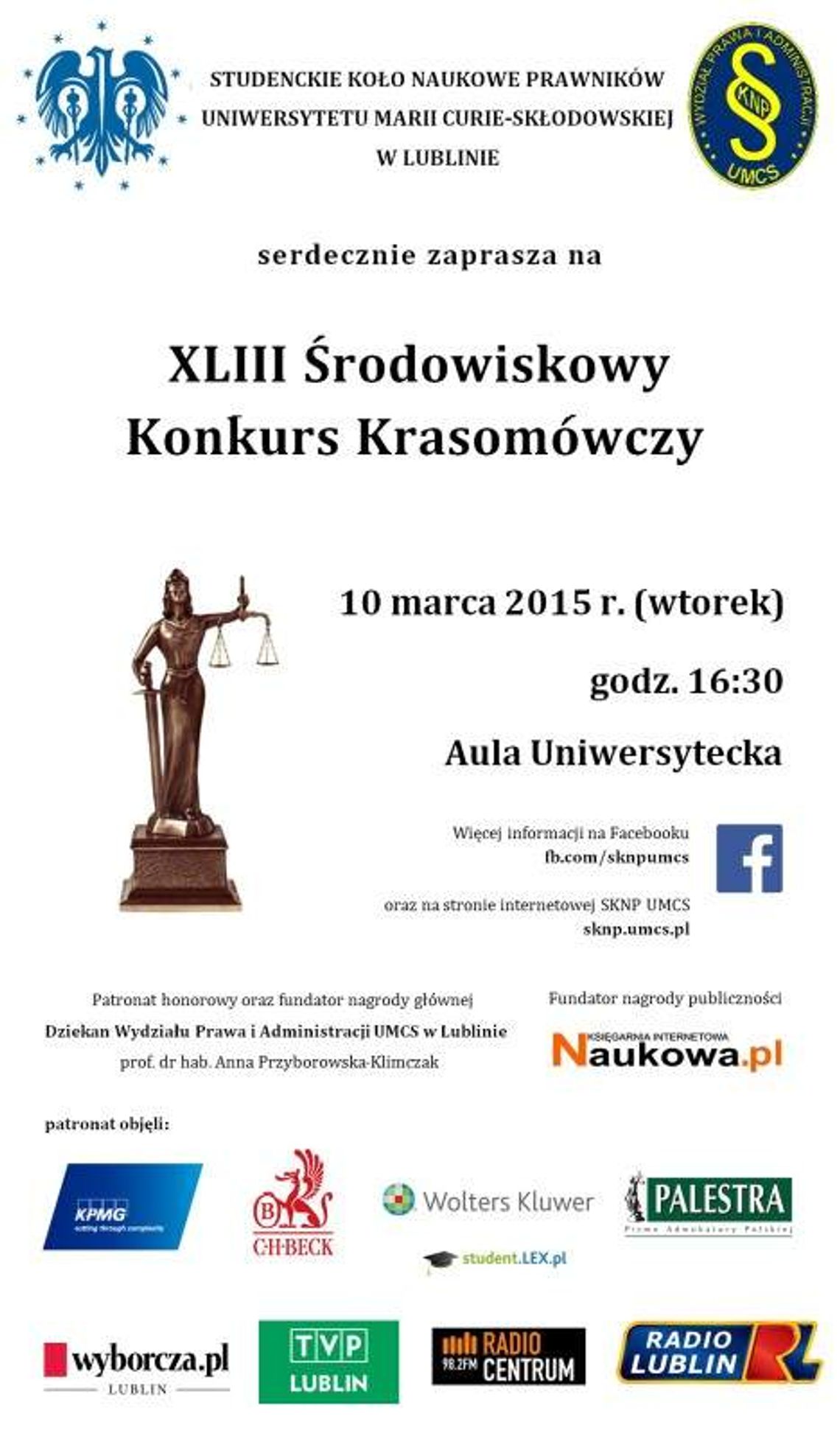 Dziś konkurs krasomówczy na UMCS Dziś konkurs krasomówczy na UMCS