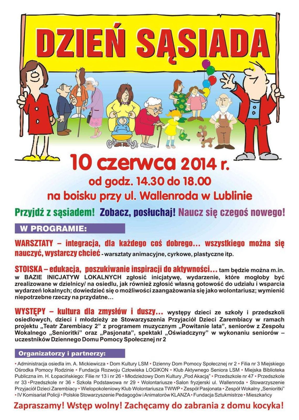 Dzisiaj Dzień Sąsiada na os. Mickiewicza. Będzie spektakl i warsztaty Dzisiaj Dzień Sąsiada na os. Mickiewicza. Będzie spektakl i warsztaty