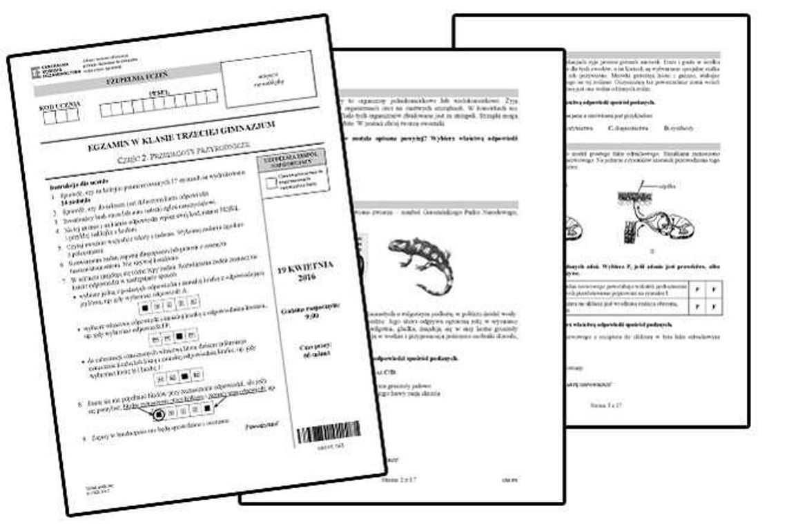 Egzamin Gimnazjalny 2016: Część przyrodnicza ODPOWIEDZI, ARKUSZE
