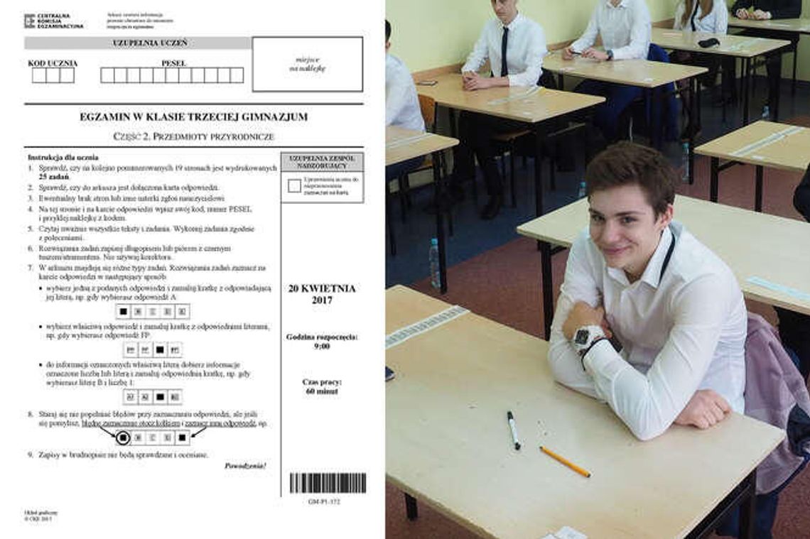 Egzamin gimnazjalny 2017: matematyka i przyrodnicze ODPOWIEDZI i rozwiązania zadań (arkusze)