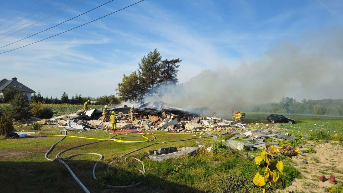 Eksplozja w gminie Siemień. Dom mieszkalny zniszczony