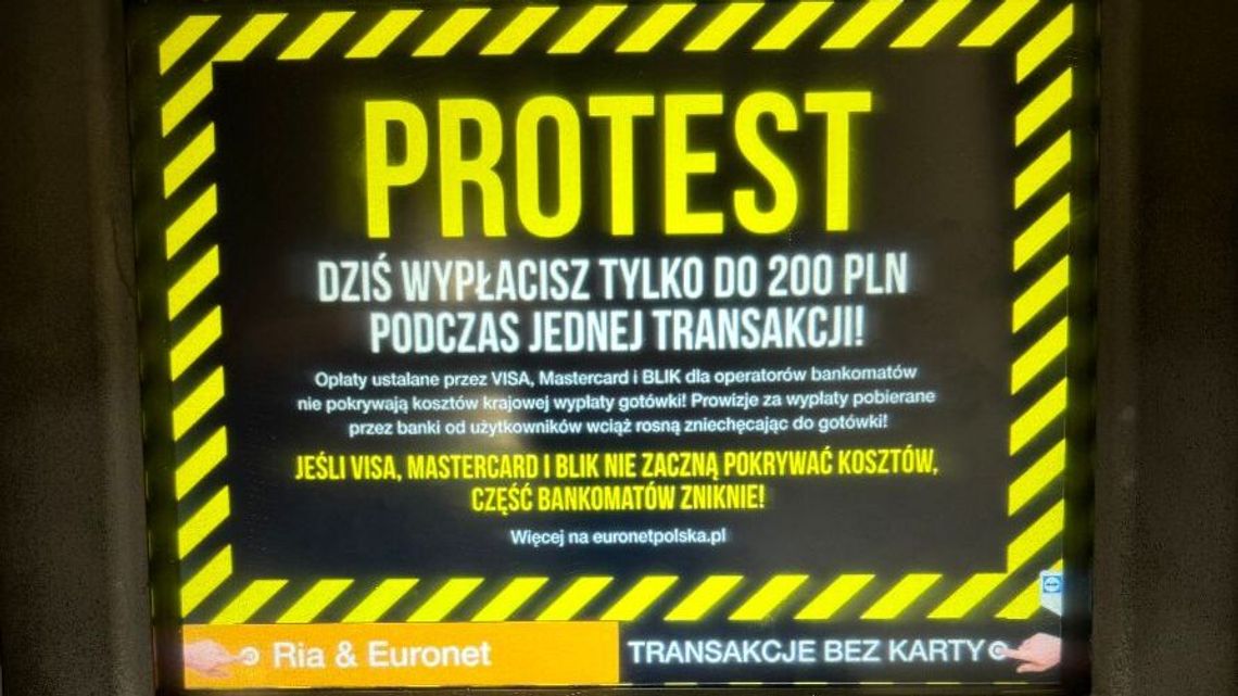 Euronet protestuje. Dziś z bankomatu jednorazowo wypłacisz tylko 200 zł
