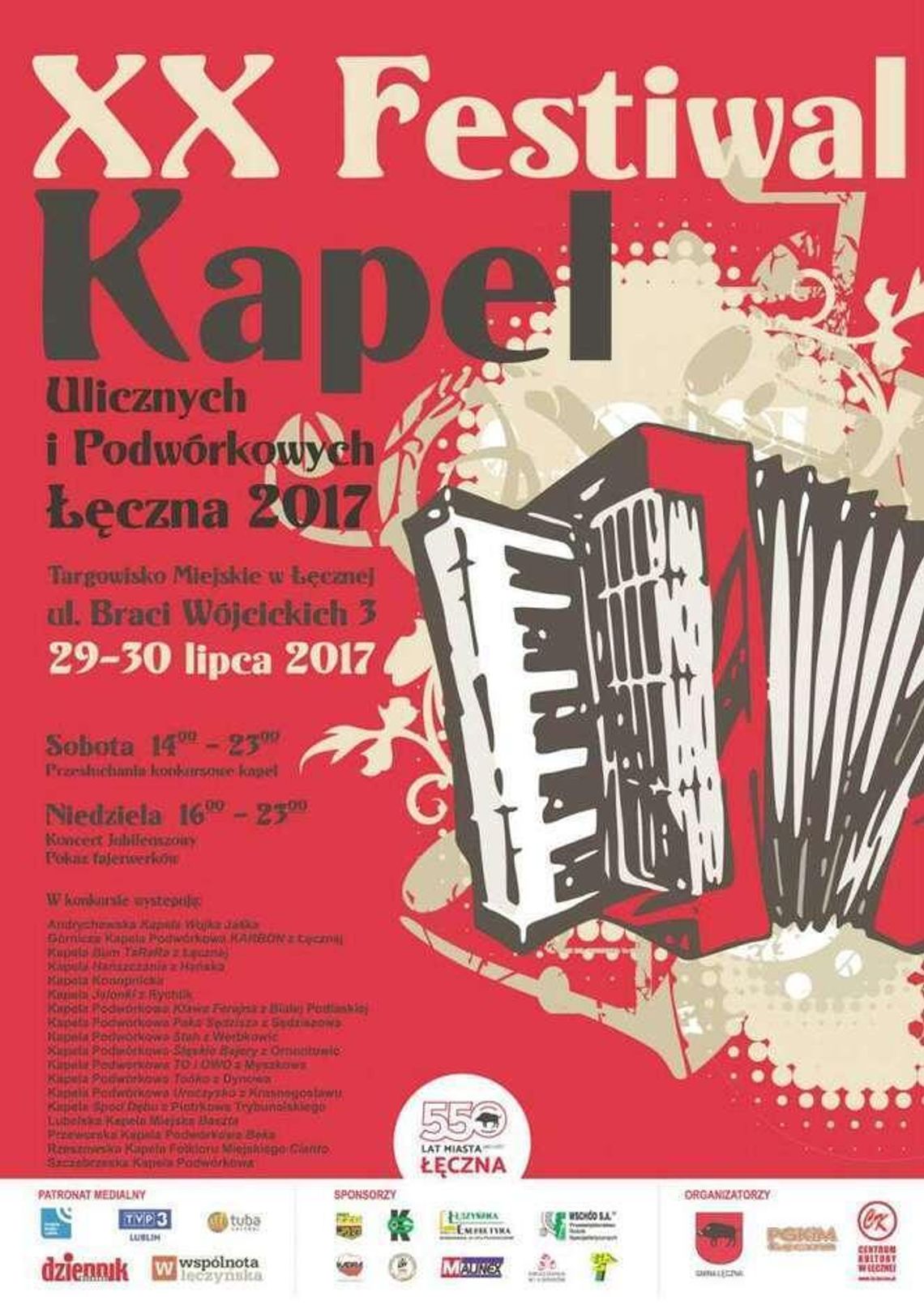 Festiwal Kapel Ulicznych i Podwórkowych w Łęcznej 2017. Program koncertów Festiwal Kapel Ulicznych i Podwórkowych w Łęcznej 2017. Program koncertów