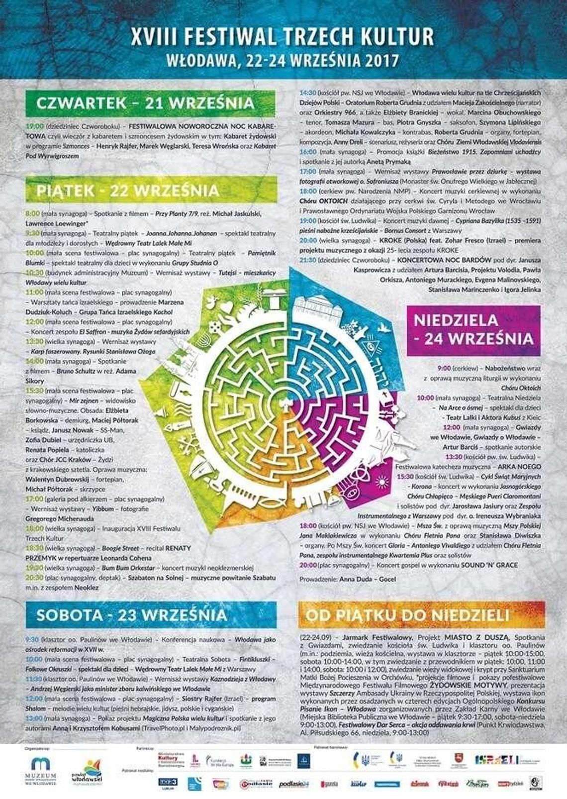 Festiwal Trzech Kultur 2017 we Włodawie. Program wydarzeń