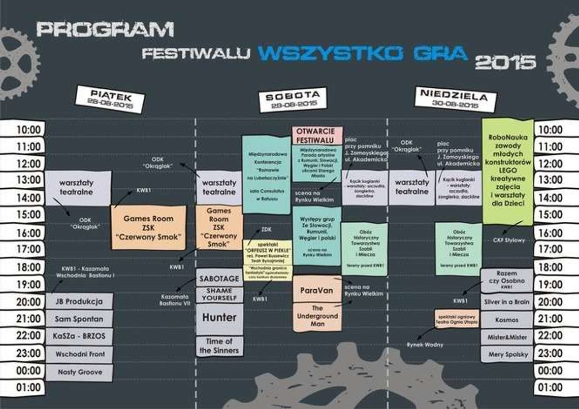 Festiwal Wszystko Gra w Zamościu: Lego, biała broń i koncerty