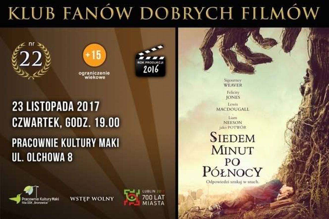 Film "Siedem minut po północy" w Pracowniach Kultury Maki