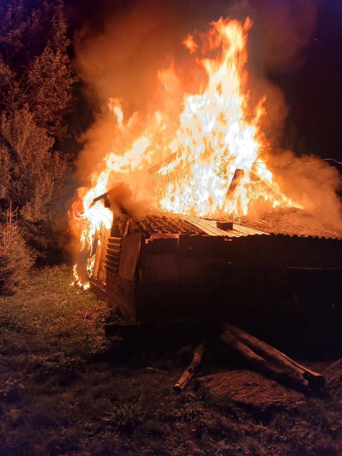 Pożar Uchanie policja