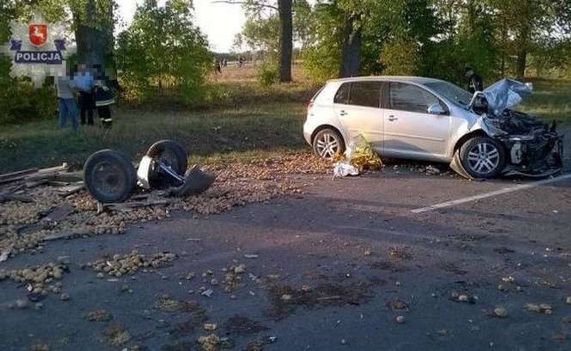 Głębokie. Wjechał volkswagenem w furmankę, odmówił badania trzeźwości