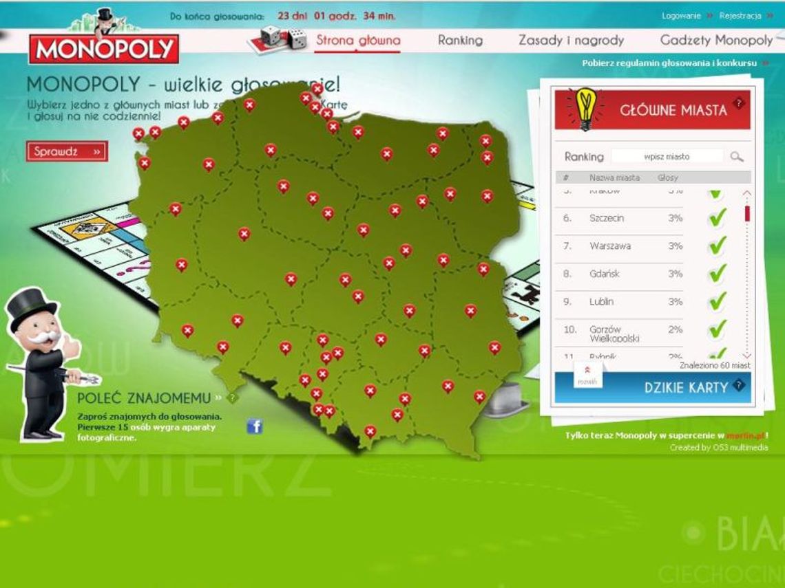  Głosuj na Lublin, by znalazł się na planszy Monopoly Polska