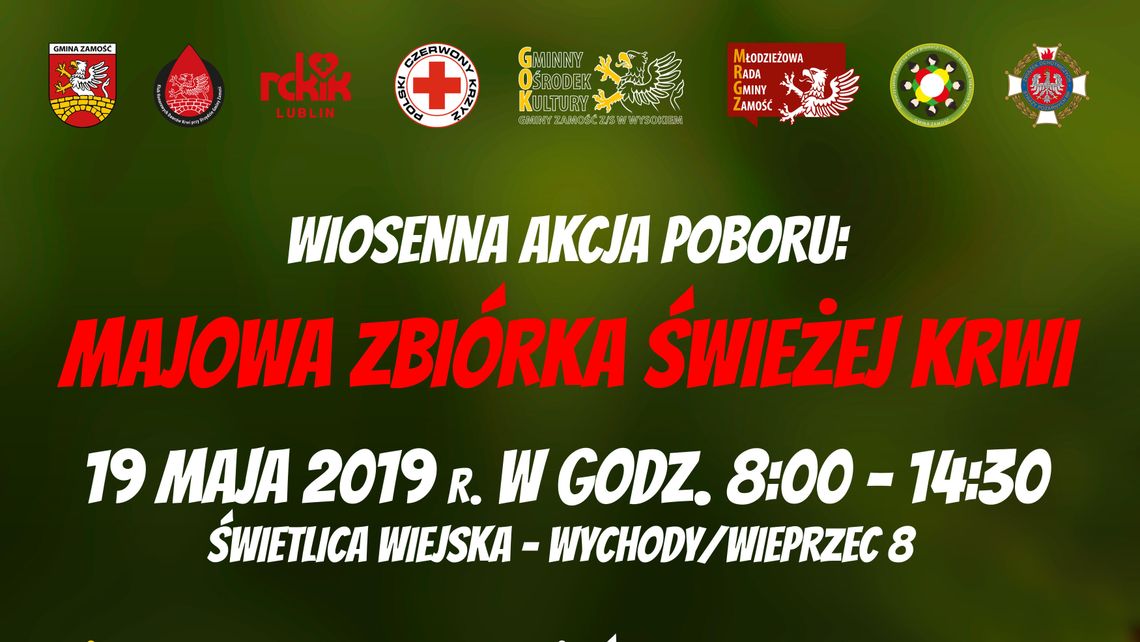 Gmina Zamość: Majowa Zbiórka Świeżej Krwi Gmina Zamość: Majowa Zbiórka Świeżej Krwi