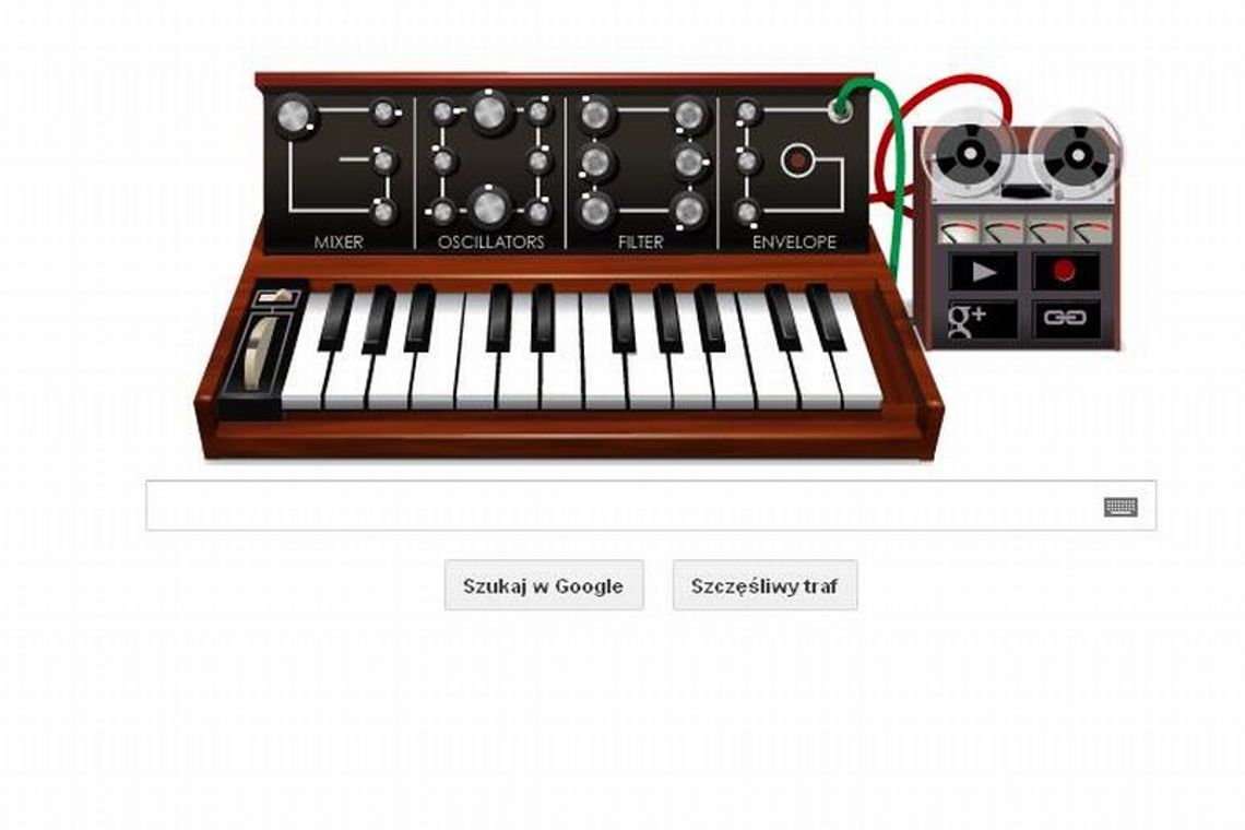 Google doodle w rocznicę urodzin Roberta Mooga