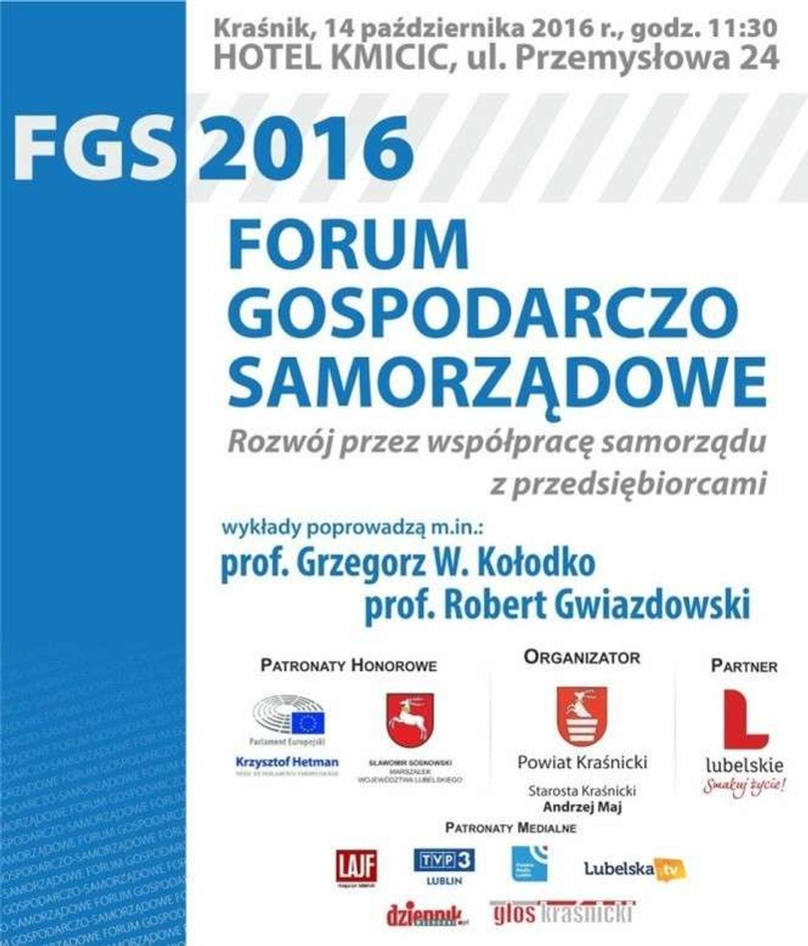 Grzegorz Kołodko i Robert Gwiazdowski na Forum Gospodarczo-Samorządowym w Kraśniku