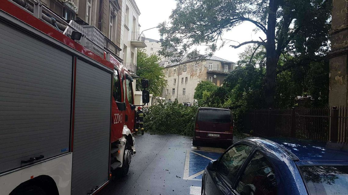 Gwałtowne opady deszczu i silny wiatr w Lublinie. Strażacy mają sporo pracy [zdjęcia]