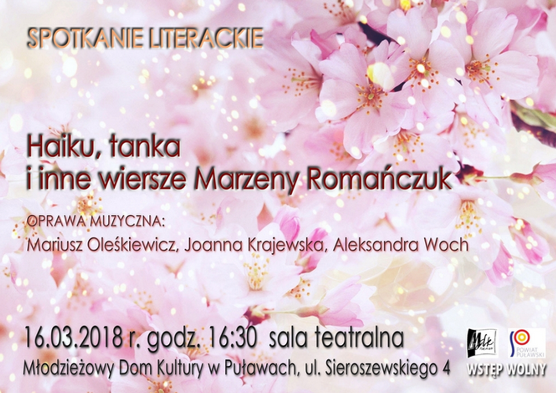 Haiku, tanka i inne wiersze Marzeny Romańczuk w Puławach