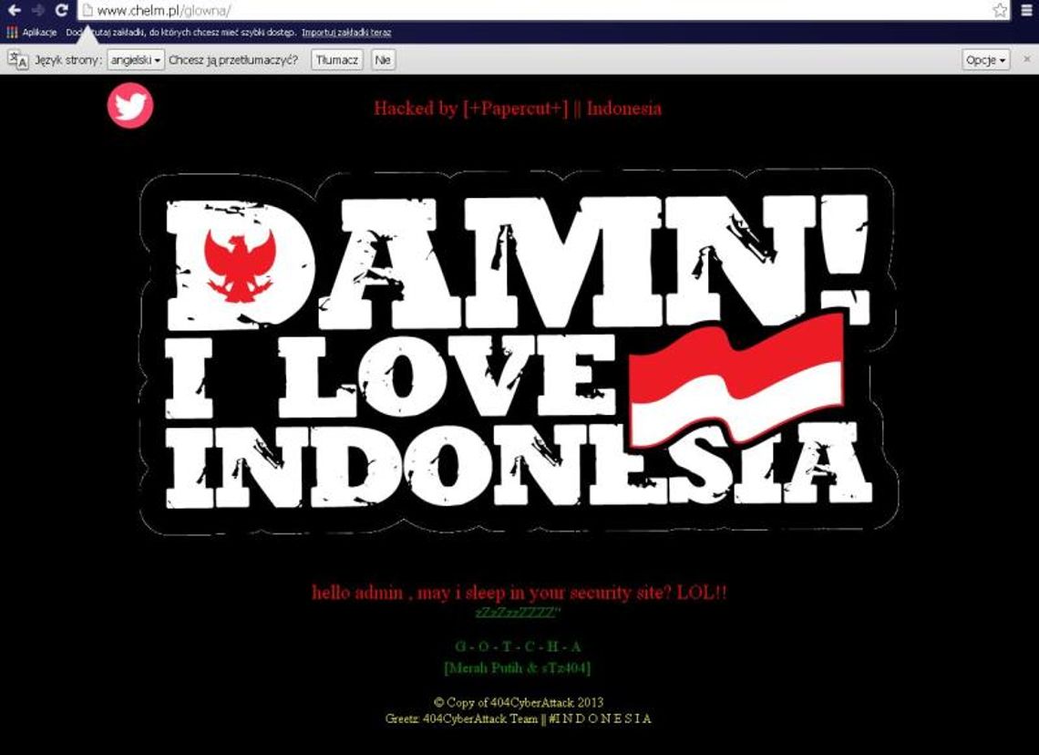 Haker z Indonezji zablokował witrynę Ratusza Haker z Indonezji zablokował witrynę Ratusza
