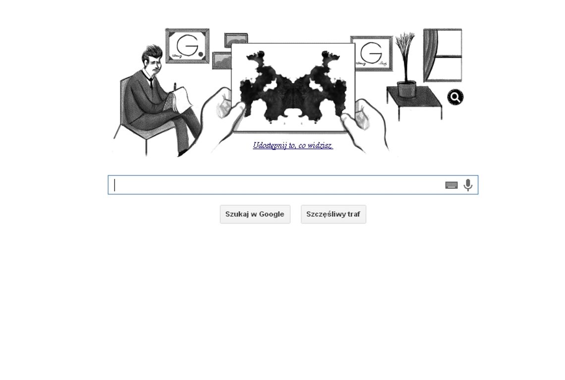 Hermann Rorschach. Google pokazuje kontrowersyjny test plam atramentowych