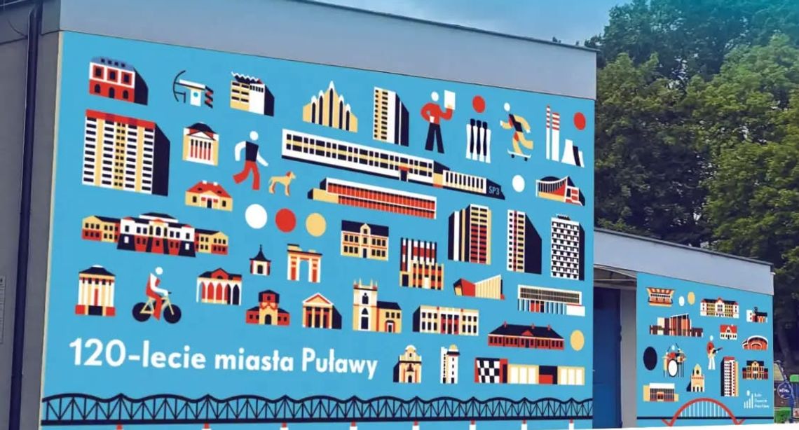 Hotel, most i rowerzysta. Puławy czekają na kolejny mural Hotel, most i rowerzysta. Puławy czekają na kolejny mural