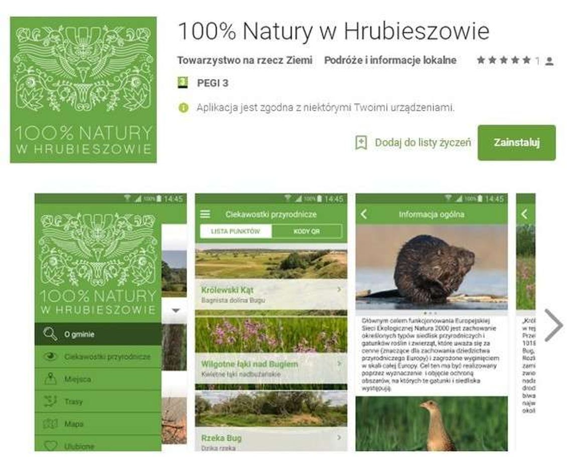 Hrubieszów ma swoją aplikację mobilną: 100% Natury