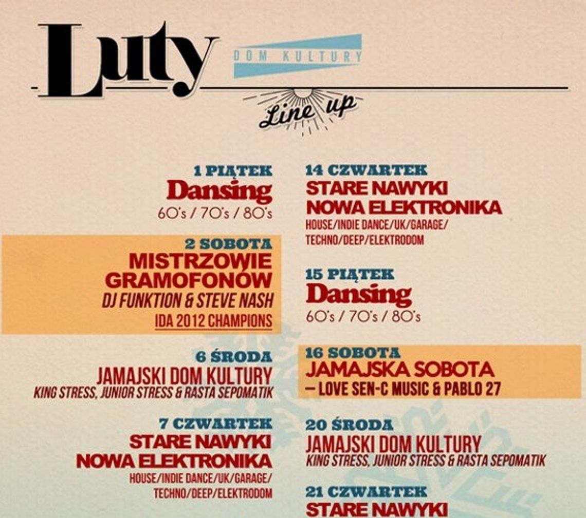 Imprezy w lutym w Domu Kultury i Dwóch Piętrach