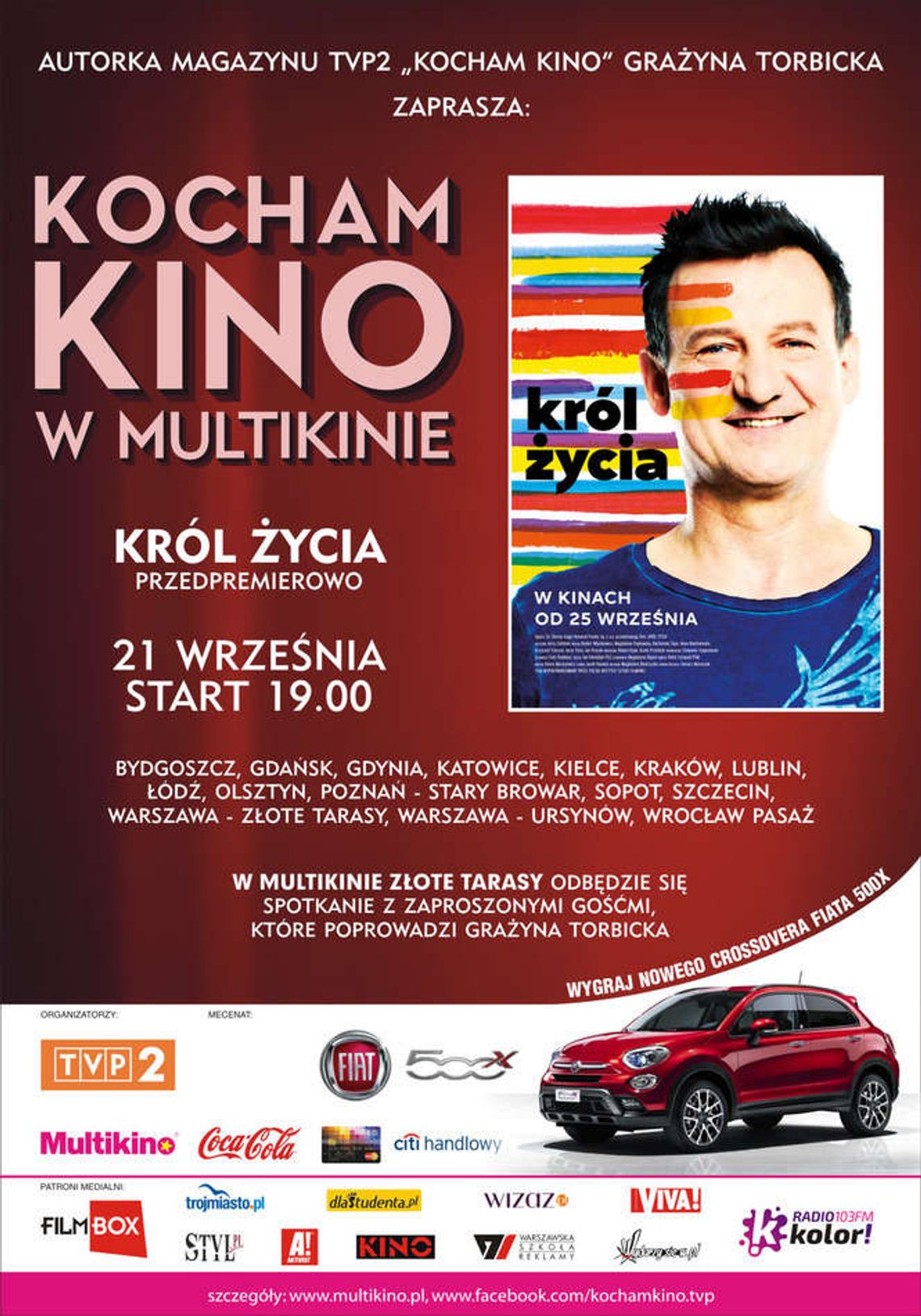 Imprezy w poniedziałek w Lublinie. "Król Życia" w Multikinie